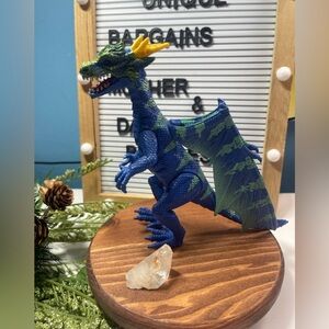 Kid Galaxy Blue Dragon Action Figure with Crystal Stone – Fantasy Creature Toy –